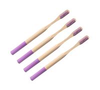POPETPOP 4 pezzi Spazzolino da Denti in Bamboo Eco-compatibile con Setole Morbide per Adulti Manico Antiscivolo Ergonomico per Uso Quotidiano e Viaggi