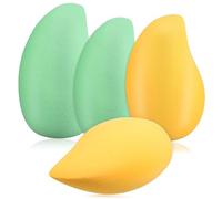 POPETPOP 4 Pezzi Spugne a Forma di Mango in Poliuretano, Morbide e Facili da Usare, per Make Up Quotidiano delle Donne, Aumentano di Dimensione a Contatto L'acqua