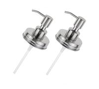 POPETPOP 4 pezzi Tappi Dispenser in Acciaio per Mason Jar Pompa Dosatore e Lozione per Bagno Ricambio Resistente e Facile da Usare