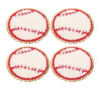 POPETPOP 4 Pezzi Toppe Termoadesive Baseball Ricamate Filo di Poliestere, Resistenti e Pratiche per Giubbotti e Pantaloni, Eleganti Decorazioni Sportive Facili da Applicare
