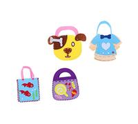 POPETPOP 4 set Kit DIY Borsa in Tessuto Non Tessuto con Design Cartoon per Lavoretti Creativi e Cucito Materiale Resistente per Regali Compleanno e