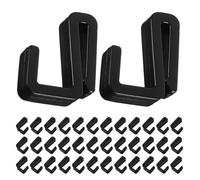 POPETPOP 40 Ganci a S in Plastica Nera 2 Mm Set da 40 Pezzi Ganci Appesi Salvaspazio senza Chiodi per Armadi Bagno e Garage Design Piatto Antiscivolo Organizzazione Casa e Ufficio