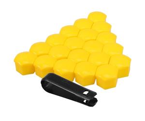 POPETPOP 40 Pezzi Coprimozzi per Centro Ruota in Pp Giallo Design Elegante e Installazione Facile per Accessori Auto Multiuso