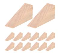 POPETPOP 40 Pezzi Fermaporta in Legno Triangolare Design a Righe Inclinate, Cuneo Compatto Decorativo per Porte, Applicazione in Bagno e Ufficio, Dimensioni 6x2x3 Cm