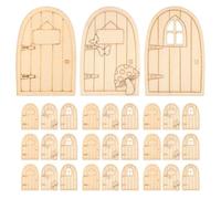 POPETPOP 45 porte per case delle bambole: porte delle fate in miniatura - progetti fai da te per in legno - piccole finestre non verniciate per case delle fate, case delle bambole e