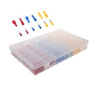 POPETPOP 480 pezzi Terminali Capicorda Isolati in Gomma Connettori Crimp Maschio e Femmina Anello e Spina Rapida per Collegamenti Elettrici Kit Completo con Scatola Organizzatrice