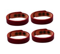 POPETPOP 4pezzi Braccialetto in Pelle Di Mucca Bracciale Semplice e Liscio Catena Da Polso Unisex Accessori Da Polso Per Studenti e Amanti Misura Colore Rosso Scuro