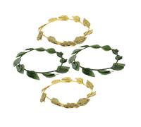 POPETPOP 4pezzi Fascia per Capelli Forma di Foglia Verde Copricapo da Ninfa per Matrimoni Cerchietto Ghirlanda di Foglie Corona Greca per Travestimenti e Feste Tema