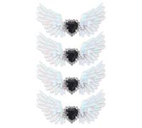 POPETPOP 4pezzi Fermagli per Scarpe D'angelo in Argento Strass, Accessori Gotici Versatili per Occasioni Casual e Eventi Speciali