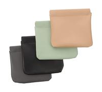 POPETPOP 4pezzi Pochette Cosmetica Pelle Squeeze Borsa Da Viaggio Senza Cerniera Per Monete e Rossetto Design Con Chiusura Magnetica Colori Variabili Scuro