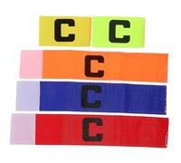 POPETPOP 5 pezzi Fascia Capitano Calcio Colorati Antiscivolo Fasce Braccio Calcio per Giovani Squadre Sportive Morbide e Traspiranti