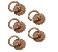 POPETPOP 5 Pezzi Maniglie per Cassettiere in Ottone Anticato Anello Rotondo Pomelli per Mobili da Cucina e Armadi Batacchio Decorativo Vintage per Porte e Cassetti Finitura Bronzo
