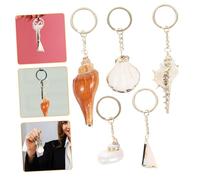POPETPOP 5 pezzi Portachiavi Conchiglia Naturale da Charm per Borsa e Zaino Anello Portachiavi Resistente Accessorio Decorativo per Chiavi Auto e Amanti della Spiaggia