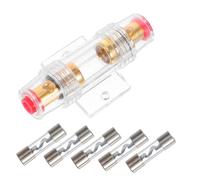 POPETPOP 5 pezzi Portafusibili Agu Gauge con Fusibili Custodia Trasparente in Resistente Temperature per Auto Allarmi e Audio Installazione Facile e Sicura