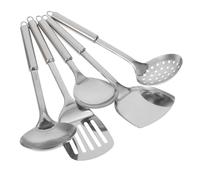 POPETPOP 5 Pezzi Set Di Strumenti Di Cottura Zuppa Di Cucina Cucchiaio Scanalato Tornitore a Fessura Spatola Scanalata Utensili Da Cucina Acciaio Inossidabile
