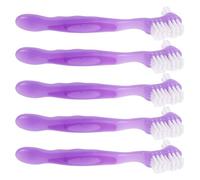 POPETPOP 5 Pezzi Spazzolino Pulizia e in Testine Dentiere Portatile Doppie per Plastica Nylon Parziali, per Viaggi e