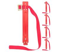 POPETPOP 5 Pezzi Supporto per Estintore da Parete in Ferro, Staffa Cinghia di Fissaggio per Estintori 2kg/3kg/4kg, Montaggio a Muro per Ufficio e Deposito, Rosso