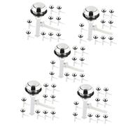 POPETPOP 5 Set Pulsante Per Scarico Wc Pulsante Per Facile Da Installare Compatibile Con Vari Resistente E Affidabile Per Bagni Casa E Ufficio 12 Pezzi*5