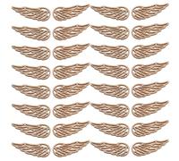 POPETPOP 50 Pezzi Dischi di Legno Grezzo a Forma di Piume D'angelo senza Foro, Versatili per Progetti Fai da Te Natalizi e Decorazioni Rustiche Eleganti
