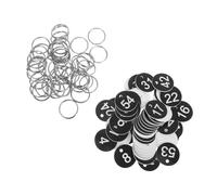 POPETPOP 50 Pezzi Targhette Numerate in Plastica con Anello per Portachiavi Etichette Numeriche Resistenti e Impermeabili per Valigie Chiavi Armadietti e Bagagli da Viaggio
