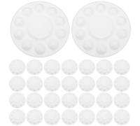 POPETPOP 50 Pezzi Tavolozza per Pittura ad Acquerello in Plastica Bianca a Forma di Fiore 10 Scomparti, Leggera e Facile da Pulire, per Lezioni d'Arte e Pittura All'aperto