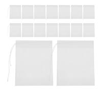 POPETPOP 500 Pezzi Bustine di Tè Riutilizzabili, Sacchetti Filtro Non Tessuto Bianco 4x3 Pollici Coulisse, per Spezie da Vin Brulé ed Erbe, per Cold Brew Coffee e Uso Domestico