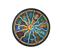 POPETPOP 500 Puzzle Rotondo per Adulti Educativo Colorato con Segni Zodiacali per Rilassarsi e Stimolare La Creatività