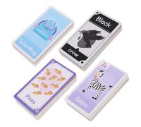 POPETPOP 58 pezzi Carte Flash Educative per Età Prescolare con Parole Numeri Forme e Colori Sicure con Angoli Arrotondati per Apprendimento Divertente e Cognizione Multifunzione