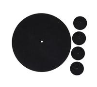 POPETPOP 5pezzi Tappetino Per Giradischi in Vinile Antiscivolo e Antistatico Cuscinetto in Protettivo Ammortizzante Per Sistemi Audio Domestici Reversibile Adatto Per Dischi in Vinile e