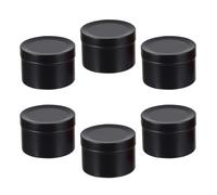 POPETPOP 6 Pezzi Barattoli Vuoti per Candele in Lega di Alluminio 50ml Riutilizzabili e Antigoccia Contenitori Circolari per Conservare Balsami e Gel