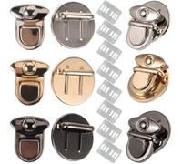 POPETPOP 6 Pezzi Chiusura per Borsa in Metallo Fibbia a Pressione, Design Classico, Resistente alla Sbiaditura, per Fai da Te su Toolbox e Borse a Tracolla