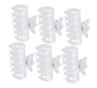 POPETPOP 6 pezzi Clip per Bigodini Termici Trasparenti Fermagli Resistenti al Calore per Acconciature Pinze Fissaggio Capelli per Uomo Donna Ragazza Accessori Parrucchiere Pratici e Facili