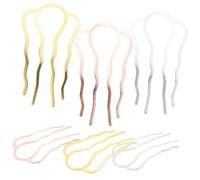POPETPOP 6 Pezzi Fermagli per Chioma Donna in Metallo a Forma Ondulata, Pettini per Acconciature Sicuri che Non Tirano i Chioma, per Raccolti Eleganti
