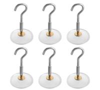 POPETPOP 6 Pezzi Gancio a Ventosa per Soffitto per Lampada e Piante, | Ferro e Pvc, senza Forare e Residui, per Bagno, Feste e Piastrelle