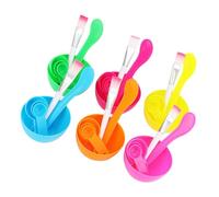 POPETPOP 6 pezzi Kit per Maschere con Ciotole Miscelazione Pennelli e Cucchiai Dosatori per Skincare Accessori Pratici per DIY Maschere Facciali Compatto e Facile Colore Casuale