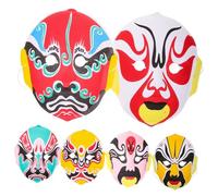 POPETPOP 6 Pezzi Maschera di Floccaggio Realizzata a Mano per Opera Cinese Sichuan, Accessorio per Spettacoli Teatrali, Decorazione Artigianale per Travestimenti e Rappresentazioni Stile