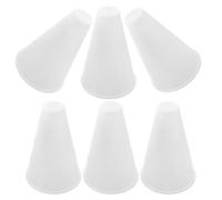 POPETPOP 6 Pezzi Megafono per Supporto in Plastica Bianca Leggero Portatile | Feste di Cheerleader e Eventi Sportivi, Voce Chiara, Design Plastico Bianco, Facile da Impugnare
