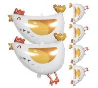 POPETPOP 6 Pezzi Palloncino a Forma di Pollo in Pellicola Giallo Versatile per Decorazioni Feste Compleanno e Shower Colori Duraturi e Materiale in Alluminio