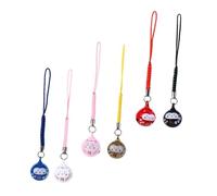 POPETPOP 6 pezzi Pendenti Mobile con Gatto della Fortuna Dharma in Rame Campanelli Resistenti e Adorabili per Decorazioni Borsa e Cellulare