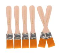 POPETPOP 6 pezzi Pennelli Nylon Multiuso con Manico in Legno per Pittura Pareti Mobili Recinzioni Porte e Armadi per Acquerello e Pittura Olio Strumento Professionale per Rifiniture e