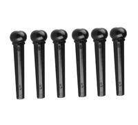 POPETPOP 6 Pezzi Perni per Ponte Chitarra Acustica in Abs, Testa Nera Texture Liscia, Ricambio per Chitarra Elettrica e Acustica