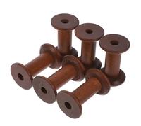 POPETPOP 6 Pezzi Rocchetti di Filo in Legno Vintage per Cucito Protezione Bobine, Pratici e Resistenti, per Artigianato e Sartoria Professionale, Dimensioni 3.5x5.2 Cm
