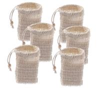 POPETPOP 6 pezzi Sacchetti Porta Sapone Solido in Rete Naturale con Coulisse Sacchetti Salva Sapone Portatili per Bagno e Viaggio Confortevoli e Facili da Usare per Tutta la Famiglia