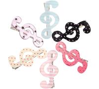 POPETPOP 6 Pezzi Set da 6 Mollette per Chioma con Design Kawaii a Stelle e Note Musicali, Accessori per Chioma Bambina per Eventi e Stagioni Particolari
