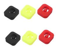 POPETPOP 6 Pezzi Smorzatori Tennis in Silicone per Racchette Assorbimento Urti e Vibrazioni Design Quadrato per Maggiore Stabilità e Controllo Colori Rosso Nero e Giallo Fluorescente