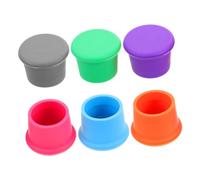 POPETPOP 6 Pezzi Tappi per Bottiglie Vino Silicone Riutilizzabili Coprenti per Bevande per Accessori per Cucina e Picnic