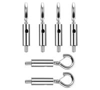 POPETPOP 6 Pezzi Tenditori a Gancio e Occhiello in Acciaio Inox per Funi Metalliche, Dispositivi di Tensione per Cavi D’acciaio, Accessori per Ganci di Sospensione Adatti per Barche, Tende