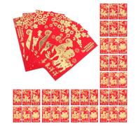 POPETPOP 60 Pezzi Buste Rosse per Anno della Capra 2027 Stampa Dorata | Formato 17,00x9,00cm, Tonalità Rosso e Oro Vivaci, Rilievo Decorativo per Doni e Benedizioni