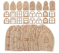 POPETPOP 64 pezzi Mini Porta in Legno Non Verniciata per Casa delle Fate Decorazione Giardino Esterna Te Kit Miniatura per Porta Miniatura per Ornamento e Gioco Creativo