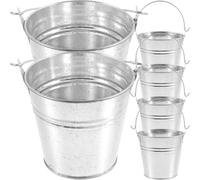 POPETPOP 6pezzi Mini Secchielli in Metallo per Caramelle Contenitori Decorativi Leggeri per Feste Compleanno Bambina e Bomboniere Secchietti Small Buckets per Segnaposto e Party Favors